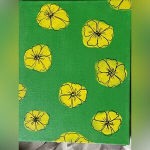 Green/Yellow Floral Painting